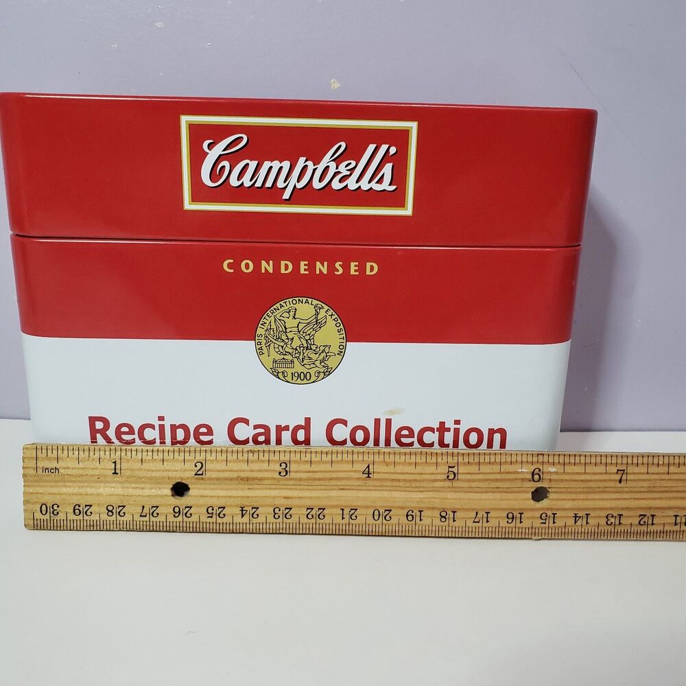 Campbell Condensed Soup Metal Tin Recipe Container /w Recipes 2011 - Picture 11 of 12